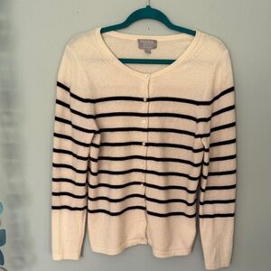 100% cashmere striped cardigan